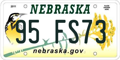 NE license plate 95FS73