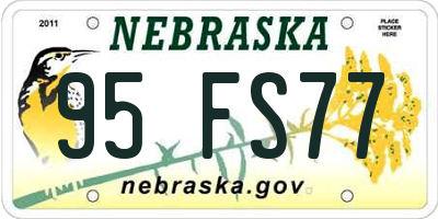 NE license plate 95FS77