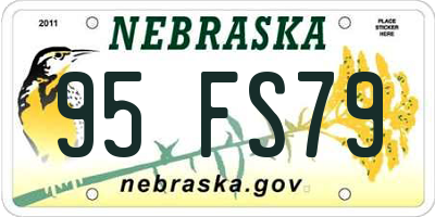 NE license plate 95FS79