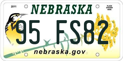 NE license plate 95FS82