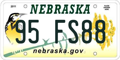 NE license plate 95FS88