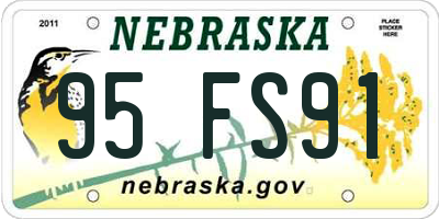 NE license plate 95FS91