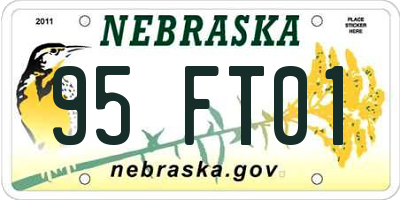 NE license plate 95FT01