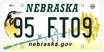 NE license plate 95FT09