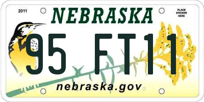 NE license plate 95FT11