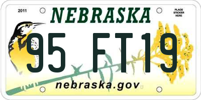 NE license plate 95FT19