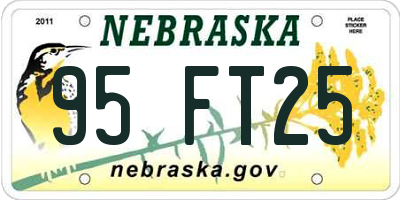 NE license plate 95FT25