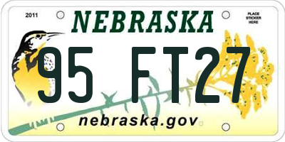 NE license plate 95FT27