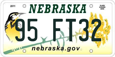 NE license plate 95FT32