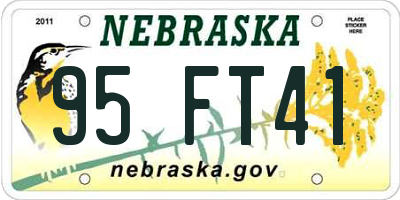 NE license plate 95FT41
