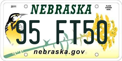 NE license plate 95FT50
