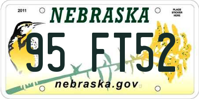 NE license plate 95FT52