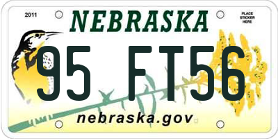 NE license plate 95FT56