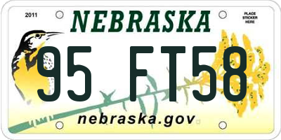 NE license plate 95FT58