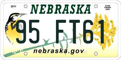 NE license plate 95FT61