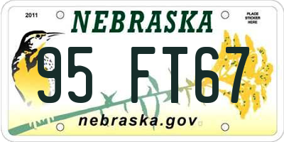 NE license plate 95FT67