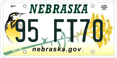 NE license plate 95FT70