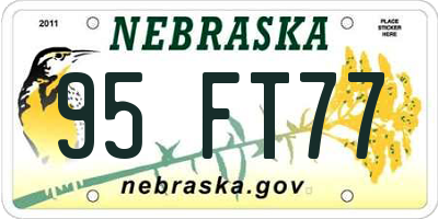 NE license plate 95FT77