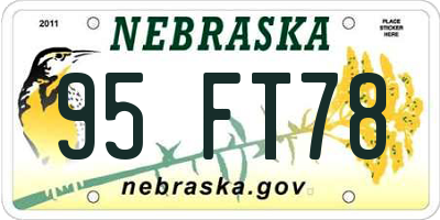 NE license plate 95FT78