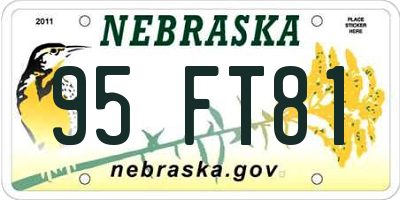 NE license plate 95FT81
