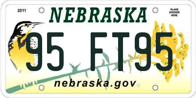NE license plate 95FT95