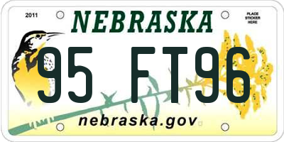 NE license plate 95FT96