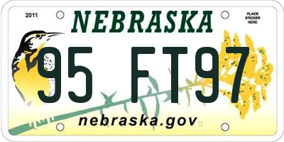 NE license plate 95FT97