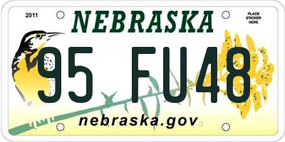 NE license plate 95FU48