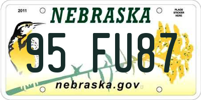 NE license plate 95FU87