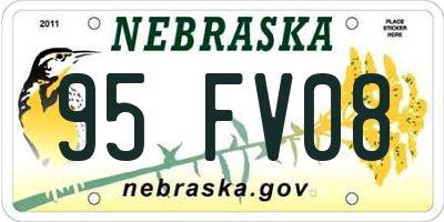 NE license plate 95FV08