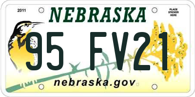 NE license plate 95FV21