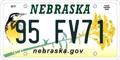 NE license plate 95FV71