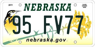 NE license plate 95FV77