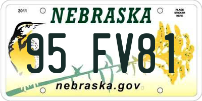 NE license plate 95FV81