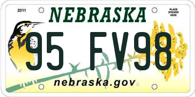 NE license plate 95FV98