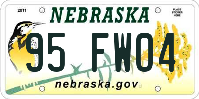 NE license plate 95FW04