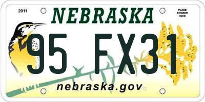 NE license plate 95FX31