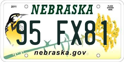 NE license plate 95FX81