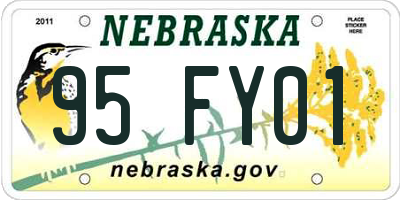NE license plate 95FY01