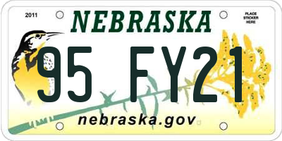 NE license plate 95FY21