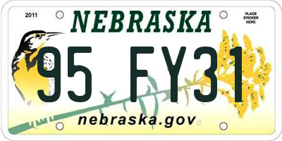 NE license plate 95FY31