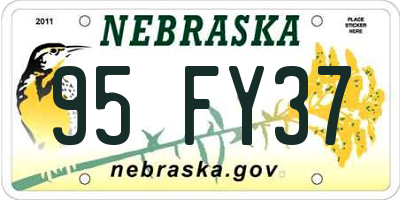 NE license plate 95FY37