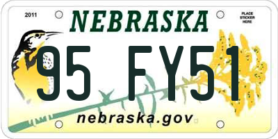 NE license plate 95FY51