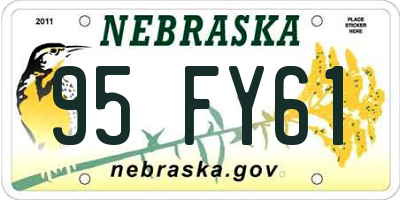 NE license plate 95FY61