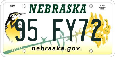 NE license plate 95FY72