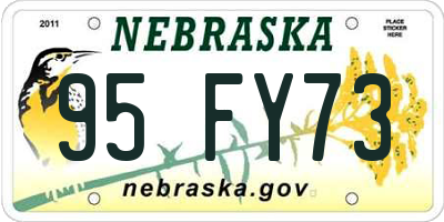 NE license plate 95FY73