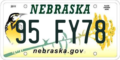 NE license plate 95FY78