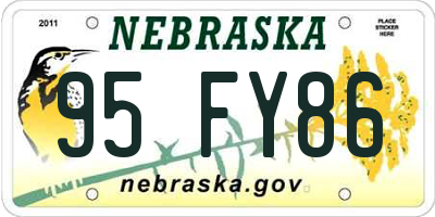 NE license plate 95FY86