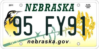 NE license plate 95FY91