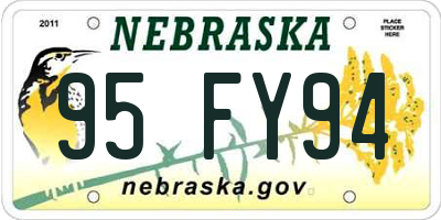 NE license plate 95FY94